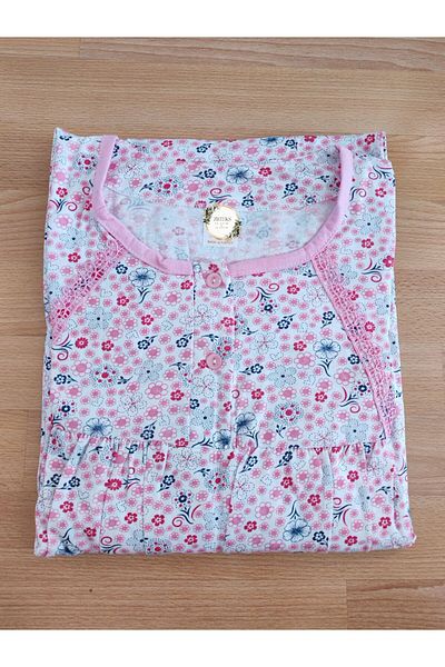 ZBTEKS Seasonal 100% Cotton Very Loose Cut Wide Fit Short Sleeve Mother Nightgown