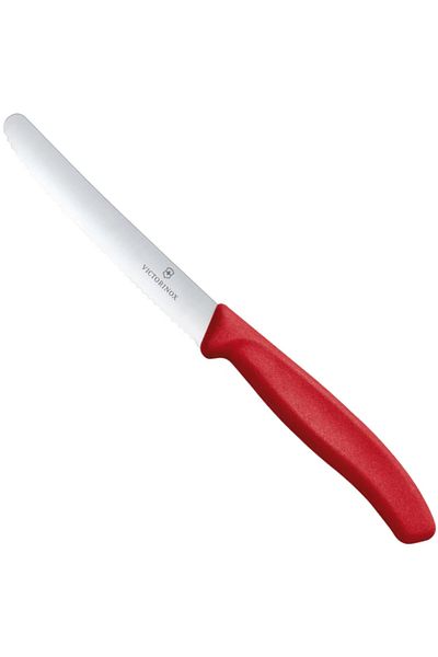 Victorinox Cuțit pentru roșii cu lamă zimțată rotunjită 110/219 mm - roșu