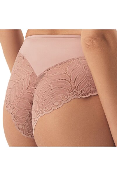 ESOTIQ Chiloți brazilieni cu talie înaltă pentru femei, cu dantelă florală și plasă | Korin