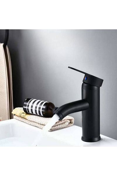 SMART GADGETS C&A Baterie lavoar baie, finisaje premium, furtunuri incluse, rotundă, SMART GADGETS C&A, 17 CM negru