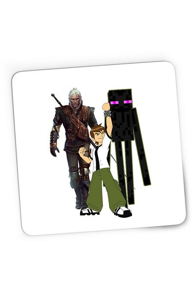 OEM Mousepad Gaming Ben 10 Watch Minecraft Enderman Witcher Gerald Sword, 21x19 cm