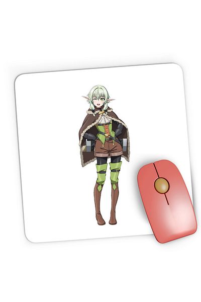 OEM Mousepad Gaming Goblin Slayer Elf Forest Helper Magic Healer Fantasy Anime, 21x19 cm