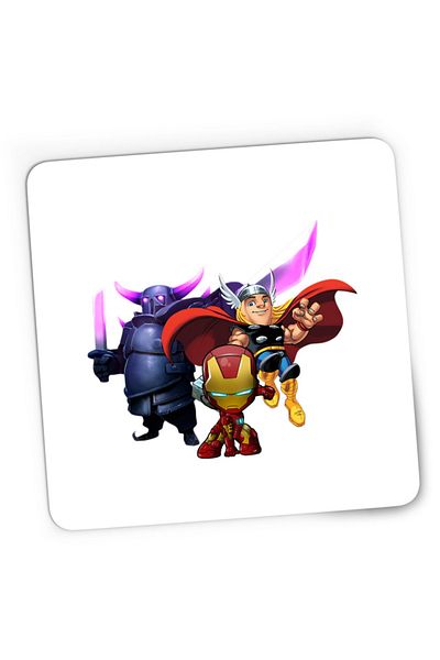 OEM Mousepad Gaming Clash of Clans Massive Tank HP Thor Iron Man Super Power, 21x19 cm