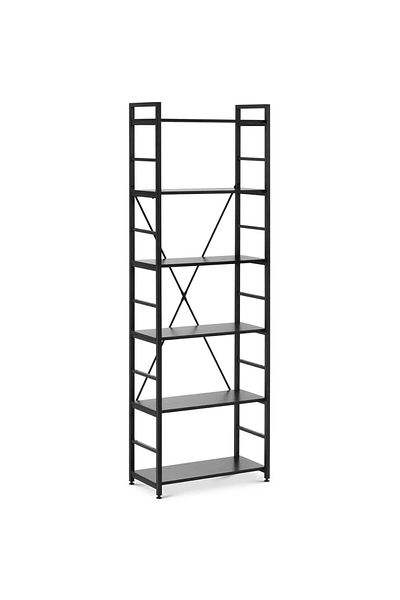FrommStarck Bibliotecă tip loft cu cadru din oțel 28 x 60 x 182 cm neagră