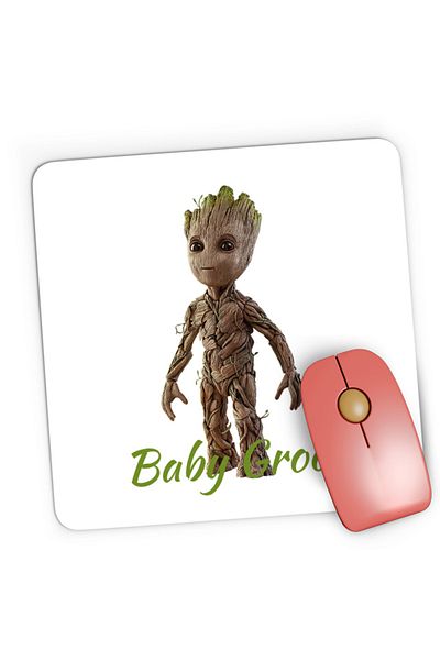 OEM Mousepad Gaming Baby Groot Nature Living Planet Gamora Rocket, 21x19 cm