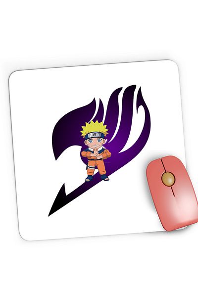 OEM Mousepad Gaming Fairy Tail Logo Emblem Naruto Chibi, 21x19 cm