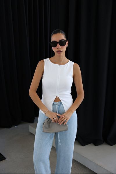 Özge Özgenç Αμάνικη μπλούζα με διπλό φερμουάρ