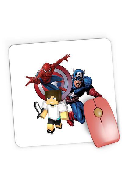OEM Mousepad Gaming Captain America Spiderman Minecraft Super Hero Save, 21x19 cm