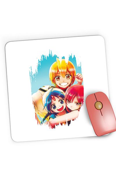 OEM Mousepad Gaming Magi The Labyrinth of Magic Protagonists Group Blue Sky, 21x19 cm