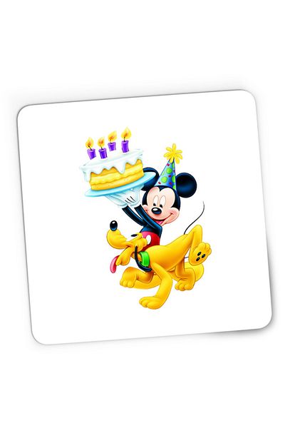 OEM Mousepad Gaming Mickey Mouse Puppy Happy Birthday, 21x19 cm