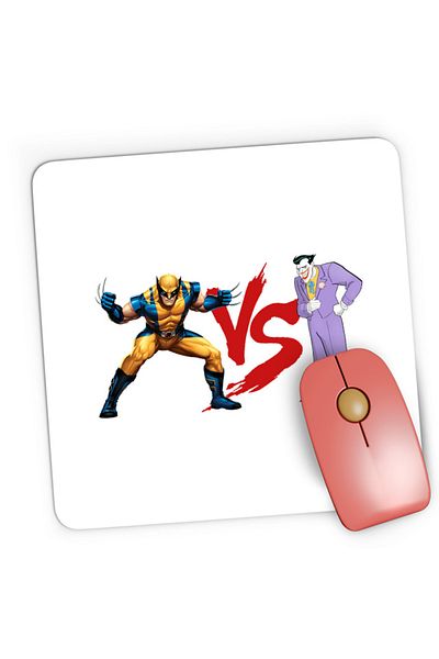 OEM Mousepad Gaming Wolverine VS Joker Costume Cartoon, 21x19 cm