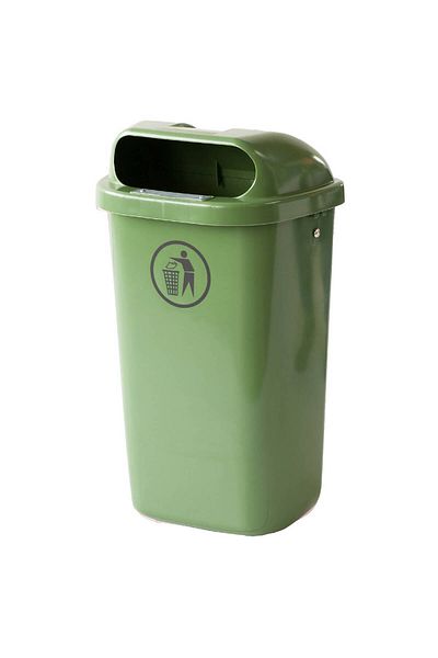 Europlast Kosz uliczny miejski pojemnik na śmieci na słupek lub ścianę DIN 50L - zielony