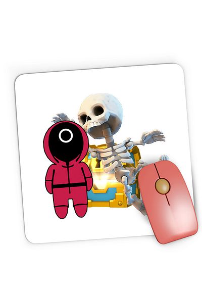 OEM Mousepad Gaming Clash Royale Skeleton Chest Box Loot Squid Game Show, 21x19 cm