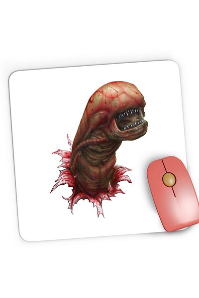 OEM Mousepad Gaming Predator Alien Baby Red Monster Terminator, 21x19 cm