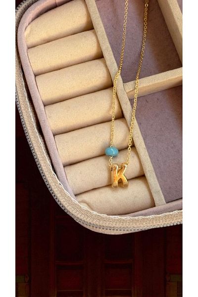 MUTENA Elegant Bijoux Letter Necklace - Women's Elegant Minimal K Letter Necklace