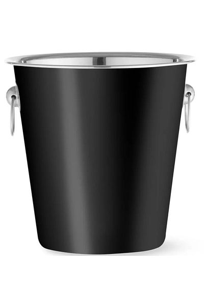 Bar up Wiadro do szampana lodu stalowe 3.3 l śr. 220 x 190 mm - czarne