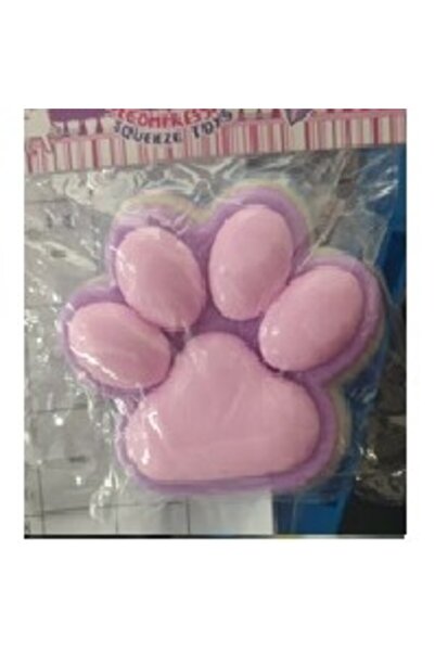 Teo Squishy Antistress Toy, Slow Rebound, Fluffy Cat Paw, 8.5 x 7.5 cm, Transparent Packaging