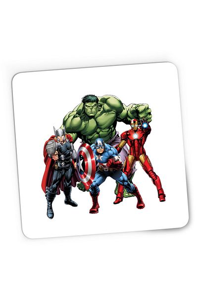 OEM Mousepad Gaming Thor Hulk Ironman Captain America Cool Pose Animation, 21x19 cm