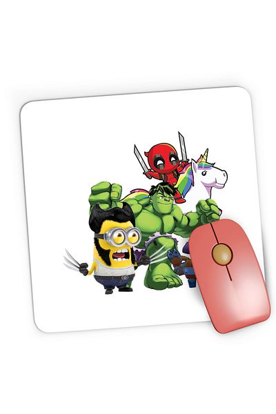 OEM Mousepad Gaming Wolverine Minions Hulk Brawl Stars Deadpool, 21x19 cm