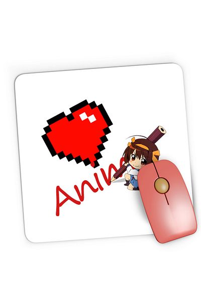 OEM Mousepad Gaming Haruhi Suzumiya Love Anime Minecraft Write School, 21x19 cm
