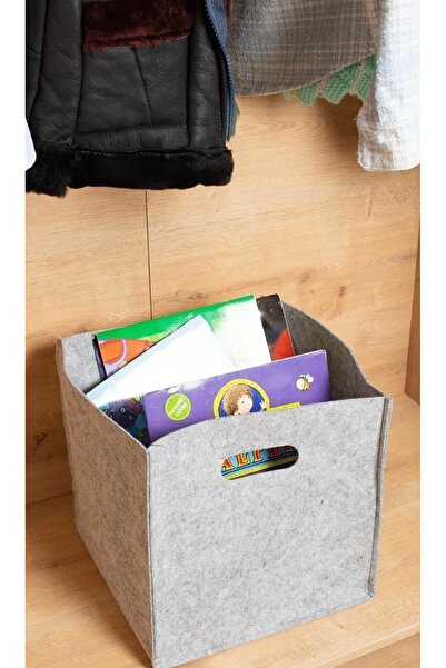 BUTİK1AVM 30 X 30 Multi-Purpose Felt Organizer Basket 100% Felt Inside the Cabinet