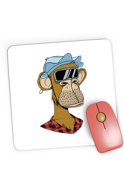 OEM Mousepad Gaming NFT Monkey Pyramid Thief Crypto Coin, 21x19 cm