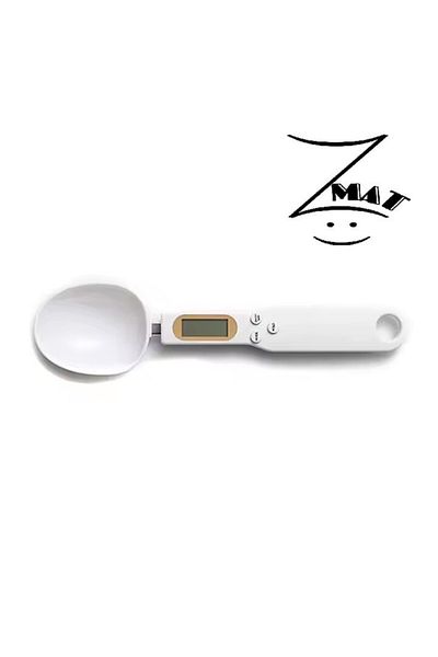 dalimag Cântar digital cu lingură ZMAT®, precizie 0,1 g, afișaj electronic, funcții Tara și Hold, alb