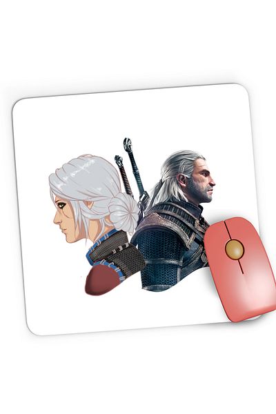 OEM Mousepad Gaming The Witcher Geralt Ciri Xbox Game Nvidia, 21x19 cm
