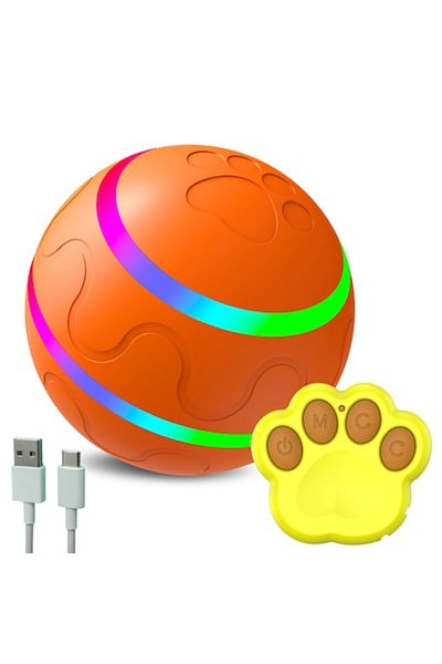 SMART GADGETS C&A Jucărie inteligentă pentru animale de companie, pentru câini și pisici, rotație automată la 360° cu telecomandă, rezistentă la apă, diametru 8 cm