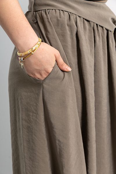 TUĞBA ERGÜL Modal Fabric Skirt with Pocket Detail and Elastic Waist Belt