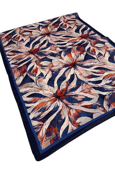 Ebruli Patterned Jan Jan 0359 Dark Navy Blue Shawl