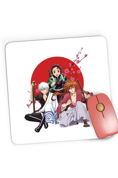 OEM Rurouni Kenshin Samurai Sakura Trio Harakiri Gaming Mousepad, 21x19 cm