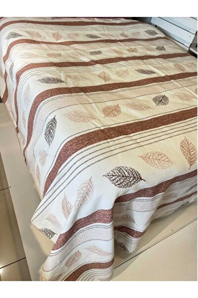 KIZILELMADA Brown Leaf Patterned Single Pique – 160X240 cm |   Elegance and Comfort in Natural Shades
