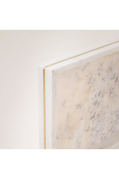 homez marble candles serving tray 32*28*4cm, white