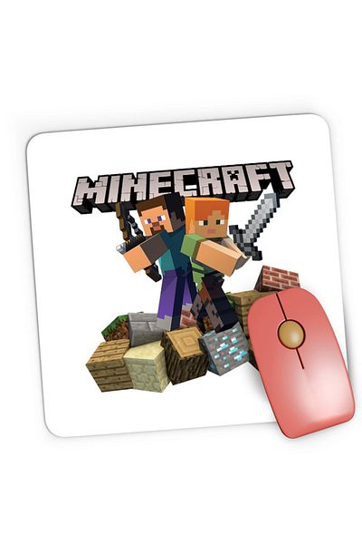 OEM Mousepad Gaming Minecraft Fight Loot Bow Sword Beginner Material, 21x19 cm
