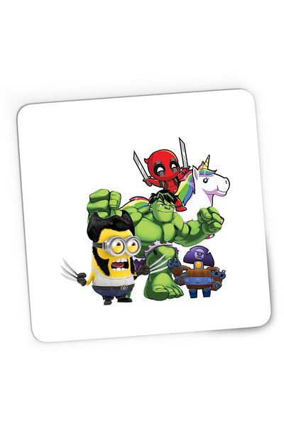 OEM Mousepad Gaming Wolverine Minions Hulk Brawl Stars Deadpool, 21x19 cm