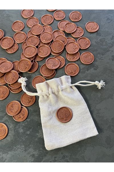 OEM 10x Wax seal, "Stejar" pattern culoare Cupru/Sigiliu de invitație / Sigiliu de ceară/Invitatie nunta