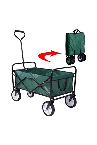 PROCART Foldable garden cart, maximum 80 kg, swivel wheels, 113x91 cm, weight 8.5 kg, green