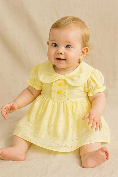 VİYOLİNA Brode Dress with Collar Detail