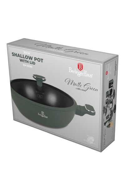 Berlinger Haus deep frying pan Casserole with titanium coating and lid 30 cm Green Mat Collection