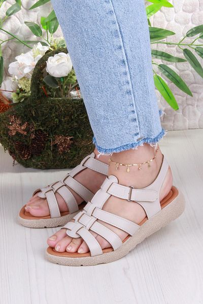 fort 35904 Mavişim Comfortable Flexible Velcro Lace-Up Women's Sandals