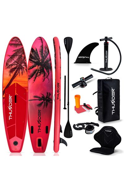 Thunder Placa Sup Gonflabilă ISLE, 320x75x15cm, Set Cu Rucsac, Scaun, Pompă, Insula rosie