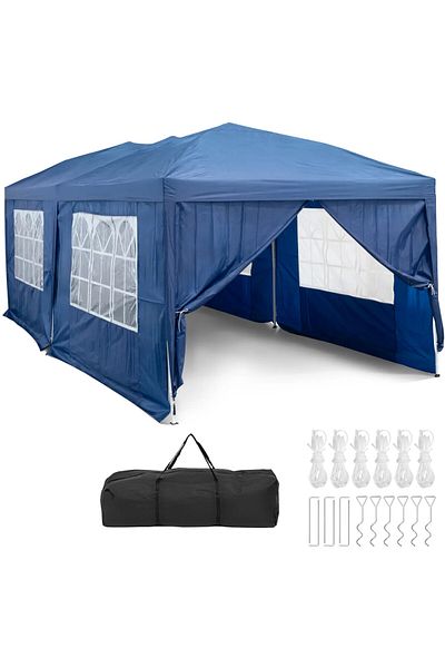 UNIPRODO Cort pavilion de grădină cu pereți impermeabili 3 x 6 m