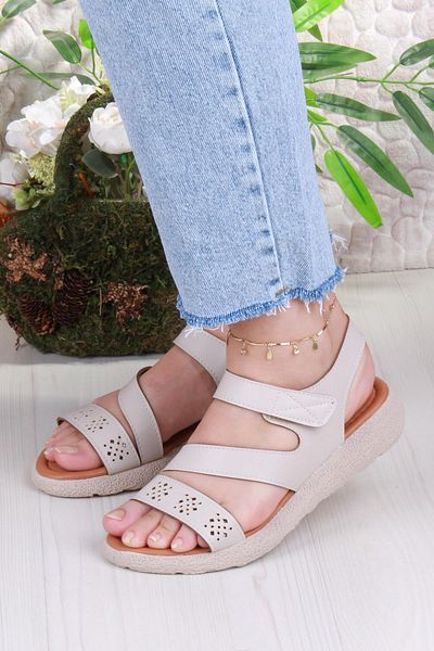 fort 35851 Mavişim Comfortable Flexible Velcro Laced Women's Sandals