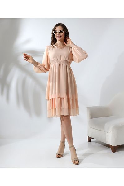 Fi'l Arz Fashion Buy Gipeli Lined Chiffon Dress