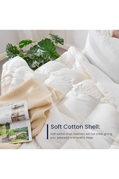 INFINI HOMES Microfiber Duvet | King Size | White | Soft, Lightweight, and Luxurious | Box Pattern D