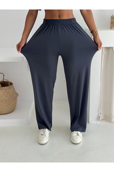 winmoda Summer Soft Textured Bottom Top Set / Top Bat Tshirt - Bottom Baggy Long Pants