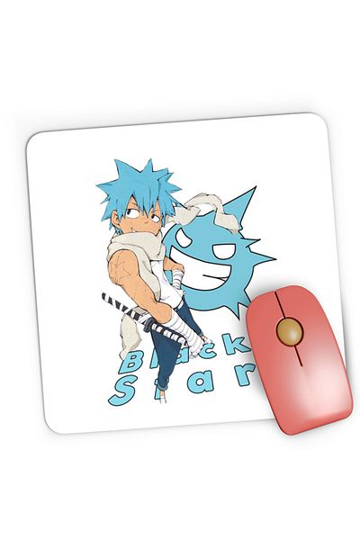OEM Mousepad Gaming Soul Eater Black Star Spirit Deseneanime Anime Manga, 21x19 cm