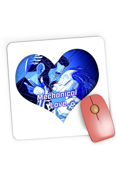 OEM Mousepad Gaming NFT XOXO Heart Robot Cyber Human Artificial, 21x19 cm