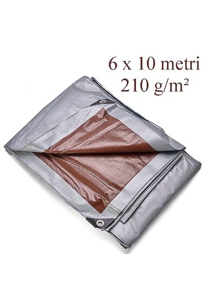 PROCART Waterproof tarpaulin 6x10 m 210g/sqm, reinforced polyethylene, UV+ protection